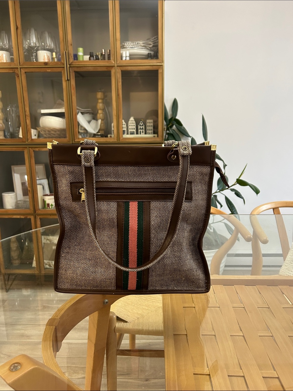 Vintage Brown Tote Shoulder Bag